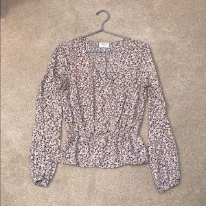 Sienna sky floral long sleeve blouse